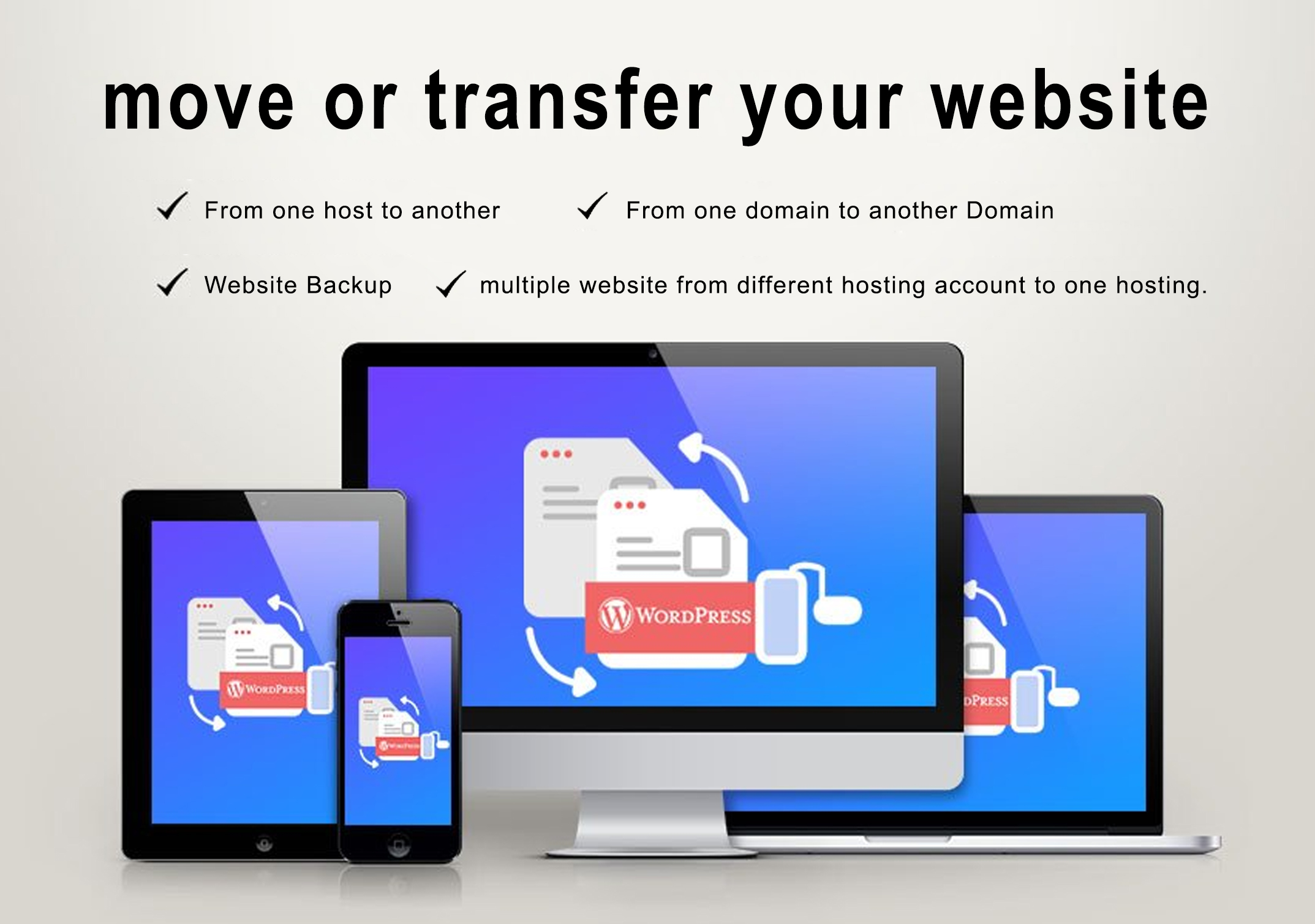 backup, migrate or transfer wordpress website