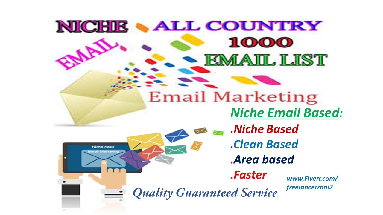 Find Targeted Niche 250 Active Email List collect of your choice