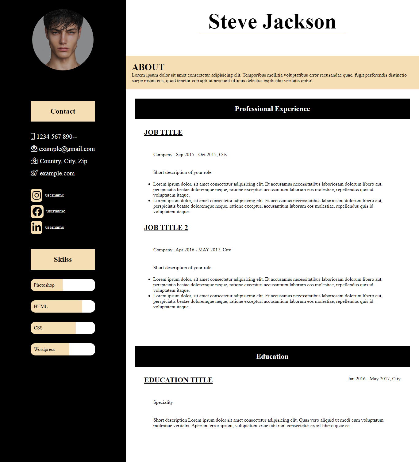 Modern Resume Template / CV Template for 3 CodeClerks