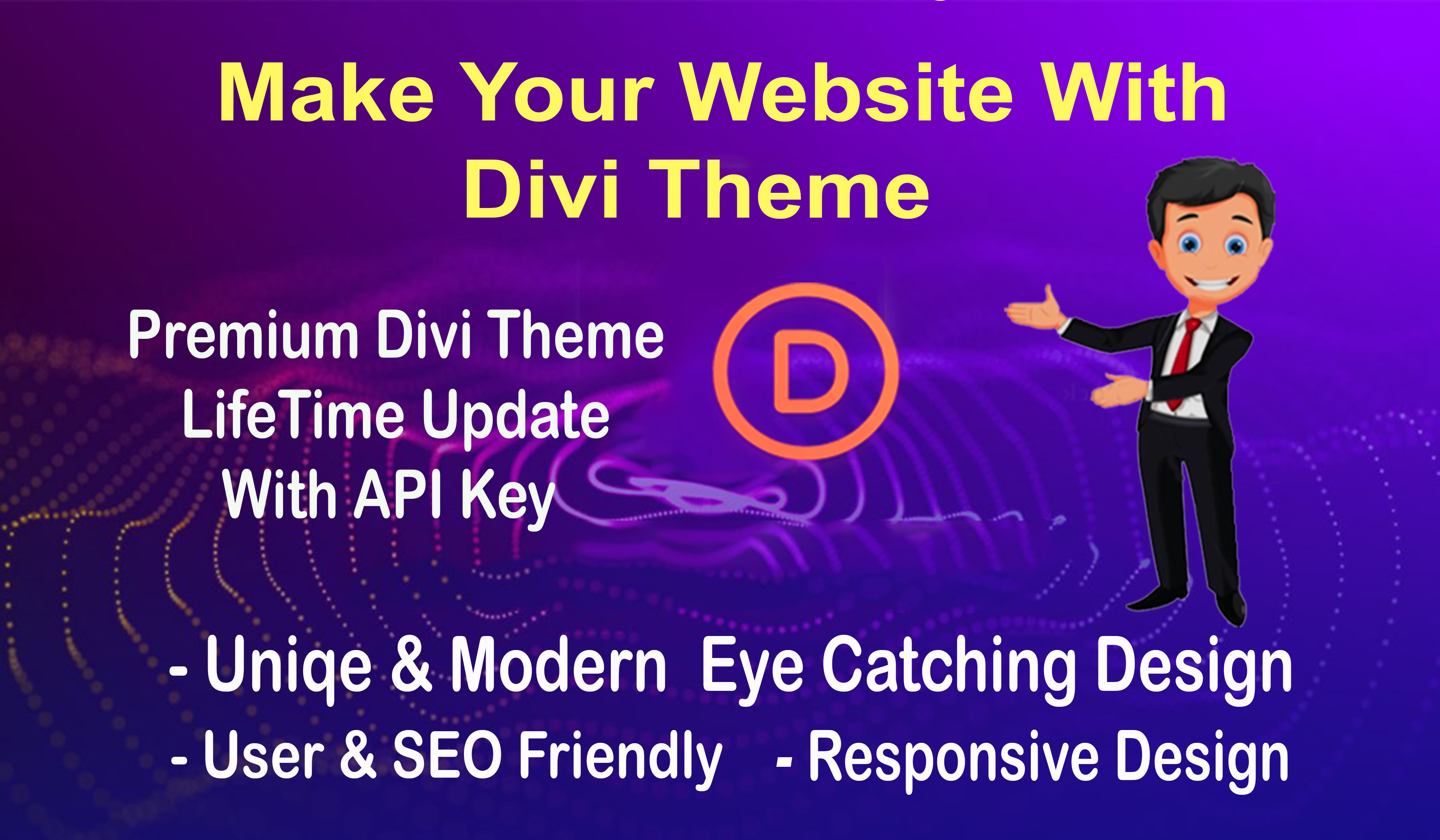 I will design your Full wordpress website with divi theme and do customization
