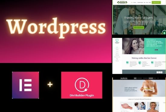 Wordpress website using Elementor or Divi