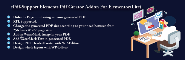 ePdf-Support Elements Pdf Creator Addon For Elementor