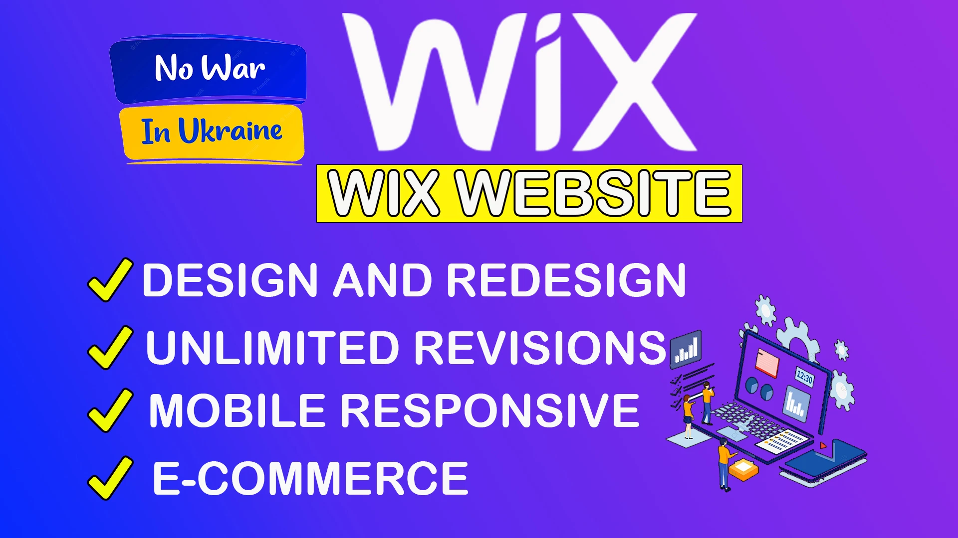 Wix Design/Rededign upto 10 pages Mobile Responsive E-commerce SEO SETUP SITE SUPPORT FOREVER