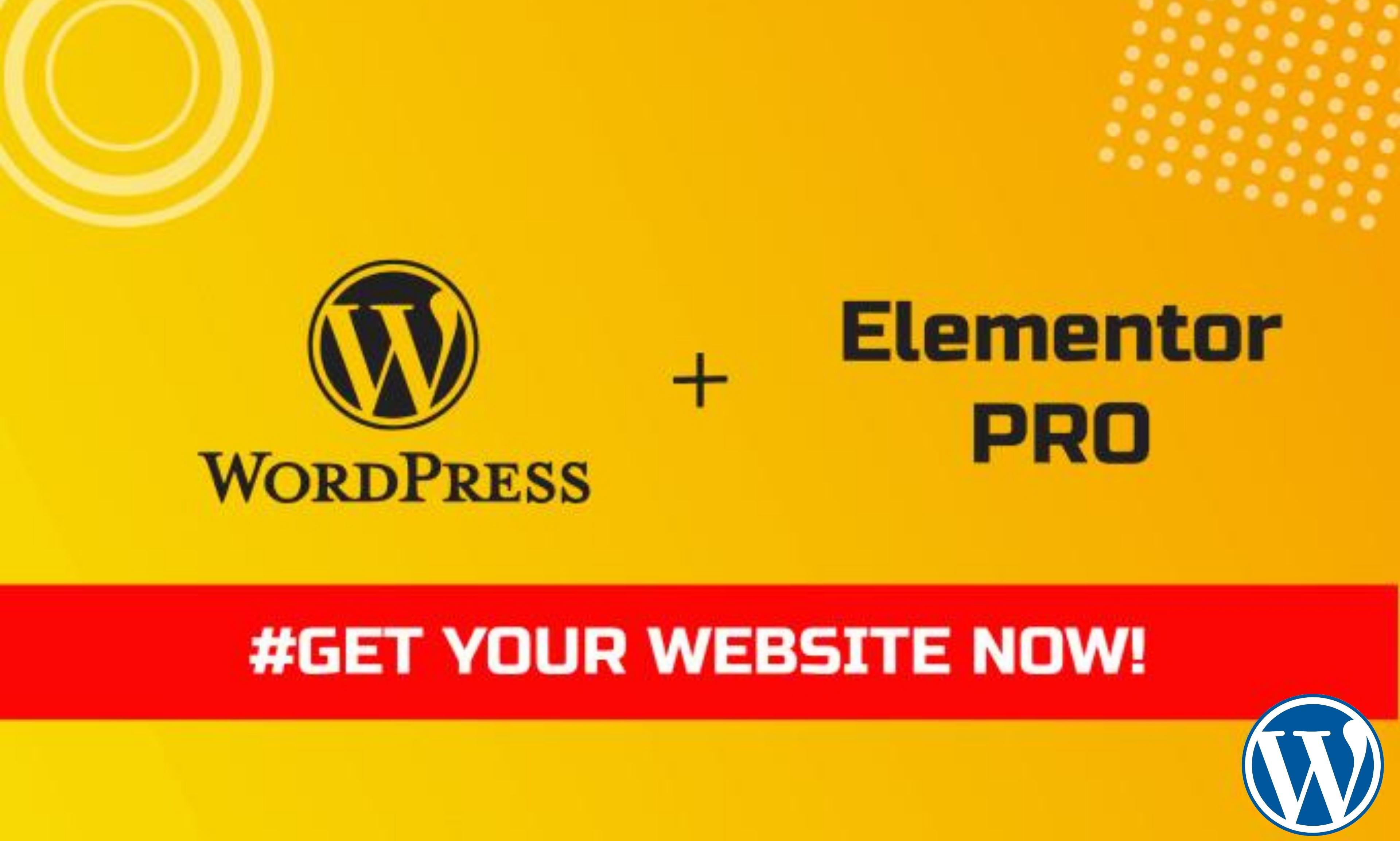I will build responsive wordpress website using elementor pro page builder