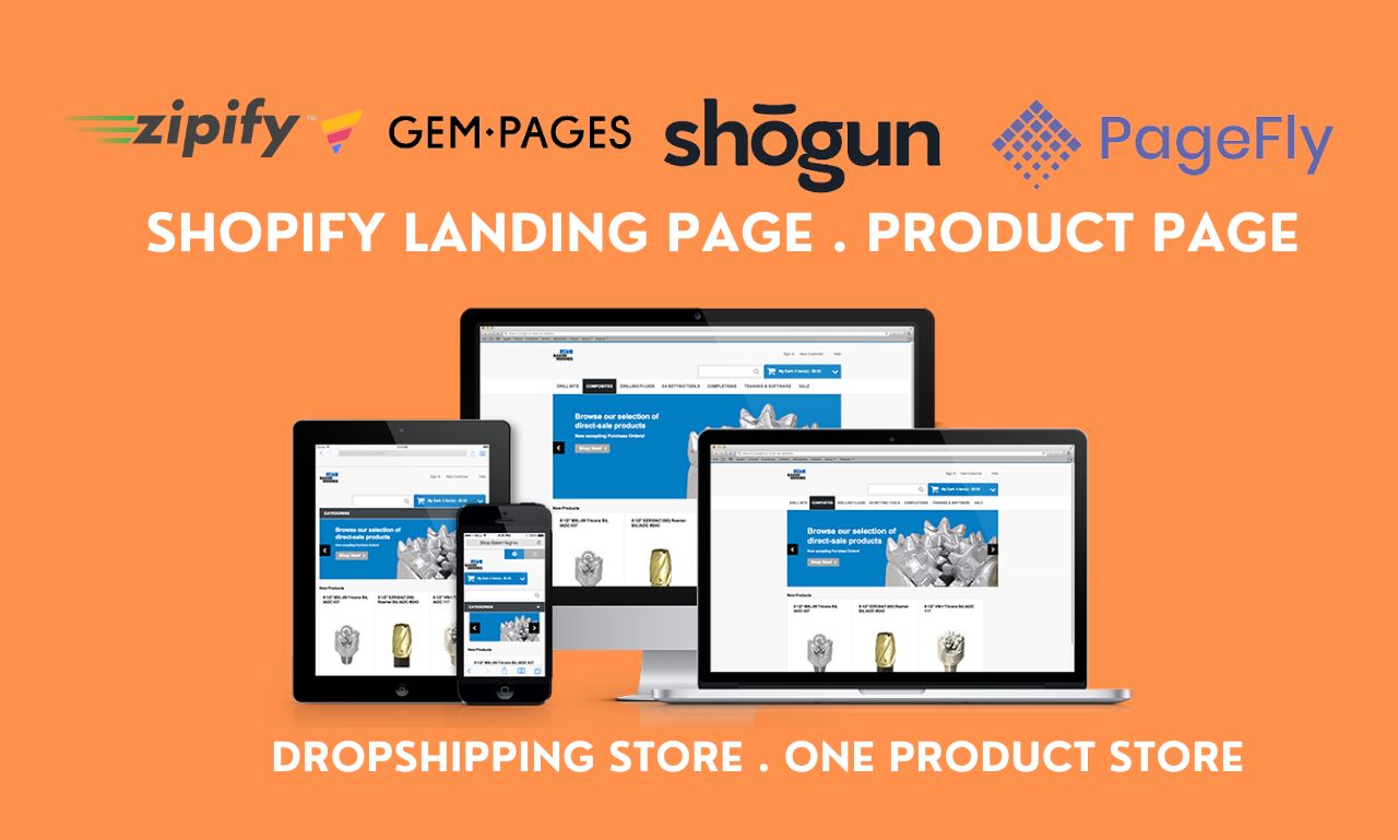 I will create shopify website, product page, landing page by pagefly, gempages, shogun