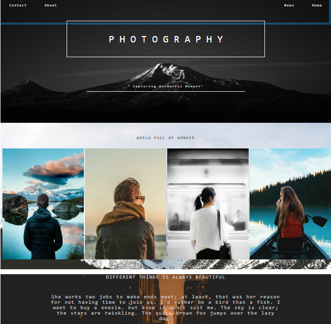 Photography site template