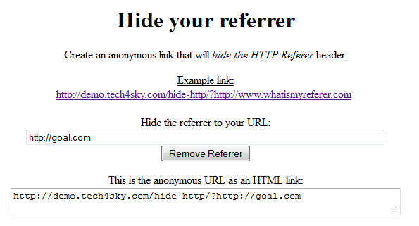 Hide HTTP Referer Header  Script  for 20 CodeClerks