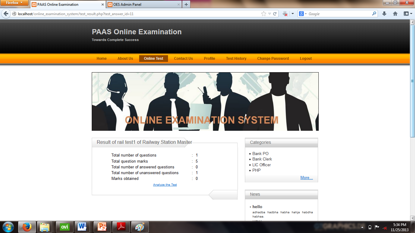 Online examination System