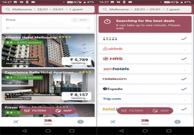 Automated Hotel & Flight Search Engine Android App