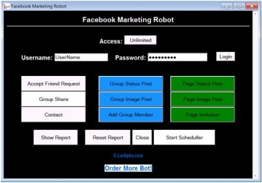 Automate facebook marketing with 10 modules software