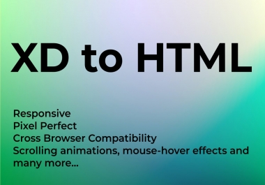 I will convert Adobe XD into HTML web page