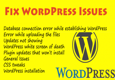 i will Fix wordpress issues and bugs