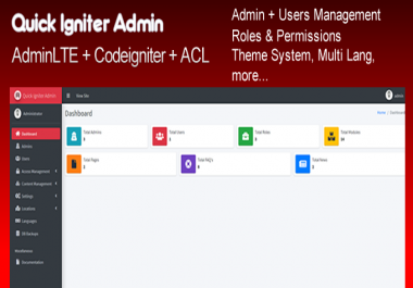 Quick Igniter Admin &ndash CodeIgniter Admin Panel