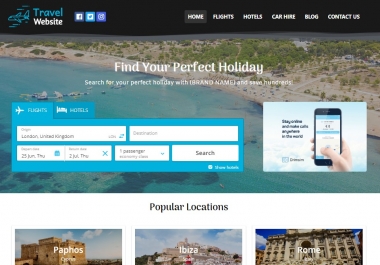 Your Own Travel Comparison Website - Setup,  Domain Name & First Month of Hosting Included