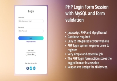 PHP Login Form with MySQL and Validation Form