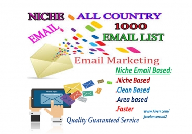 Find Targeted Niche 250 Active Email List collect of your choice