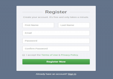 I will create register,  login and contact us form page in php