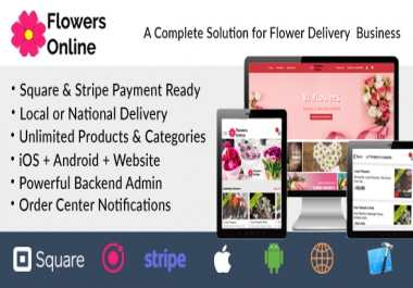 Online Flowers Selling Florists Floristry Bouquet Ordering System iOs Android Owner App Web & Admin