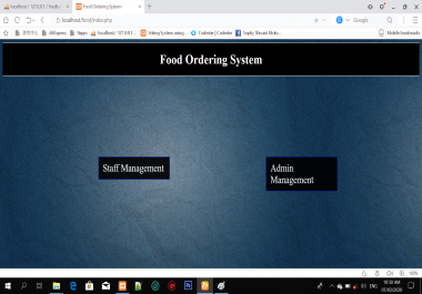 Food ordering system in PHP language