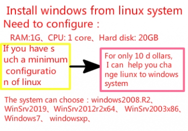 Change linux system to windows system