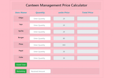 canteen management price controller