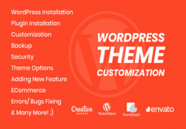 I will Provide Customize Wordpress Theme and fix errors problem