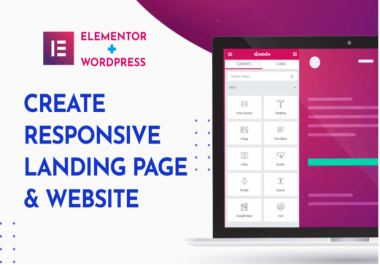 I will create landing page or website using elementor