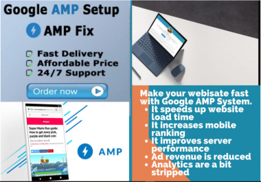 setup amp accelerated mobile pages or fix errors amp website