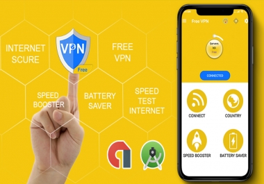 Free VPN,  Phone booster,  Battery Saver Android App with Admob
