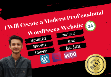 I Will Create Modern,  Professional WordPress Website within 24 Hours