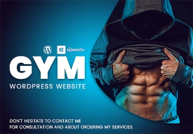 One page responsive GYM wordpress website using elementor page builder