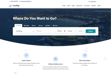 Travel affiliate website integrated with travelpayouts API