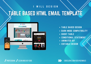 I will Design a Professional Responsive HTML table-based Email Template