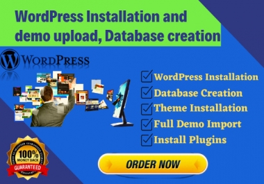 I will do install wordpress,  upload theme and customization within 2 hours