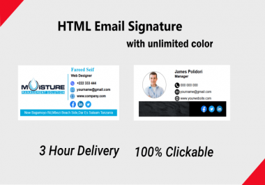 I will design professional clickable HTML email signature