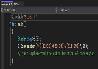 MATHEMATICAL EXPRESSION CONVERTER INFIX to POSTFIX using STACK from DSA in C +.