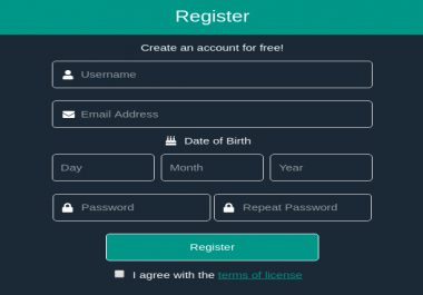 Register Form Responsive