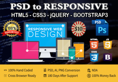 Convert Psd to Responsive html5 using bootstrap3