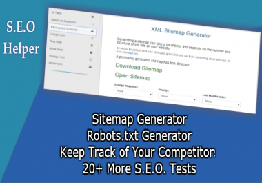 S.E.O Helper Sitemap, Robots. txt generator